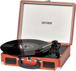 Gramofon Denver VPL-120 Retro brązowy. Brązowe gramofony Denver. Za 235.24 zł.