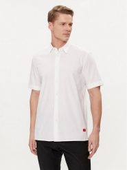 Hugo Koszula Ebor 50475668 Biały Relaxed Fit. Białe koszule męskie Hugo, m, bez wzorów, z bawełny, bez kołnierzyka, bez ramiączek. Za 169.99 zł.