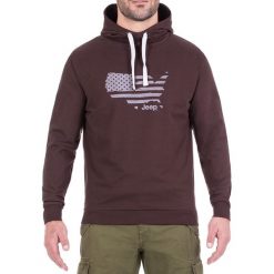 Bluza w kolorze bordowym. Brązowe bluzy nierozpinane męskie marki Jeep, m, z kapturem. W wyprzedaży za 119.95 zł.