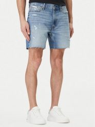 Calvin Klein Jeans Szorty jeansowe LV04RF790G Niebieski Slim Fit. Niebieskie szorty męskie Calvin Klein Jeans, bez wzorów, z bawełny. Za 289.99 zł.