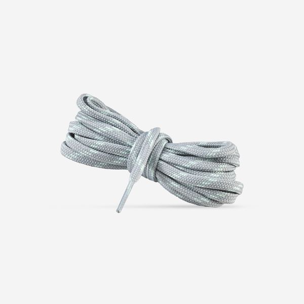 Sznurowadła turystyczne płaskie Forclaz. Niebieskie buty trekkingowe męskie QUECHUA, bez wzorów, z materiału, sportowe, bez obcasa, bez zapięcia. Za 15.99 zł.