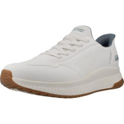 Buty SKECHERS SLIP-INS BOBS SQUAD 4 - DIRECT STEP Biały. Białe buty trekkingowe męskie Skechers, bez wzorów, z syntetyku, bez zapięcia, trekkingowe, skechers sport. Za 368.99 zł.