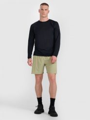 4F Spodenki do biegania szybkoschnące męskie - oliwkowe/khaki XL. Brązowe szorty sportowe męskie 4f, bez wzorów, z materiału, sportowe. Za 249.99 zł.