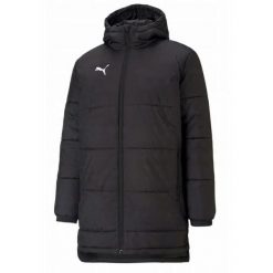 Męska Ocieplana Kurtka Piłkarska Na Ławkę. Czarne kurtki męskie Puma, m, bez wzorów, z puchu, sportowe, bez ramiączek, bez kaptura. Za 559.99 zł.
