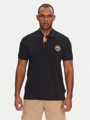 Napapijri Polo E-Clanis NP0A4ID39411 Czarny Regular Fit. Czarne koszulki polo męskie Napapijri, l, bez wzorów, z bawełny, bez kołnierzyka, bez ramiączek. Za 179.99 zł.