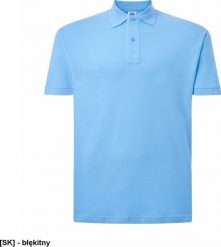 JHK PORA 210 - męskie polo z krótkim rękawem 100% stabilizowana bawełna, 200- 210g - błękitny XL. Niebieskie koszulki polo męskie JHK, m, bez wzorów, z bawełny, bez kołnierzyka, bez ramiączek. Za 30.78 zł.