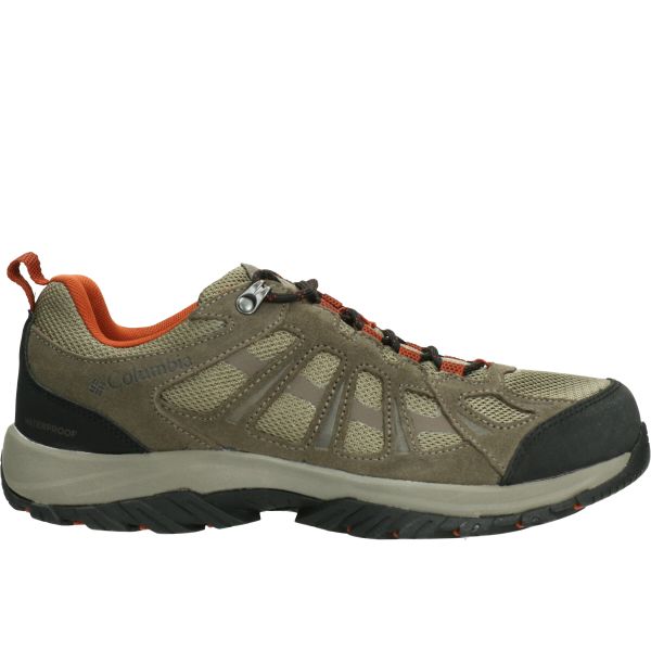 Buty trekkingowe męskie Columbia Redmond III. Brązowe buty trekkingowe męskie Columbia, bez wzorów, ze skóry, sportowe, bez obcasa, bez zapięcia. Za 419.99 zł.