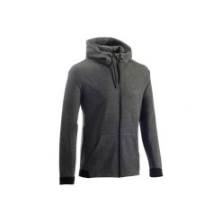 Bluza na zamek z kapturem Gym & Pilates 560 męska. Szare bluzy z kapturem męskie DOMYOS, m, bez wzorów, z bawełny, z kapturem. W wyprzedaży za 69.99 zł.