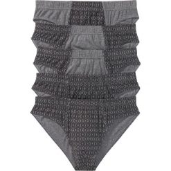 Slipy (5 par) bonprix szary melanż z nadrukiem. Slipki męskie marki bonprix. Za 49.95 zł.