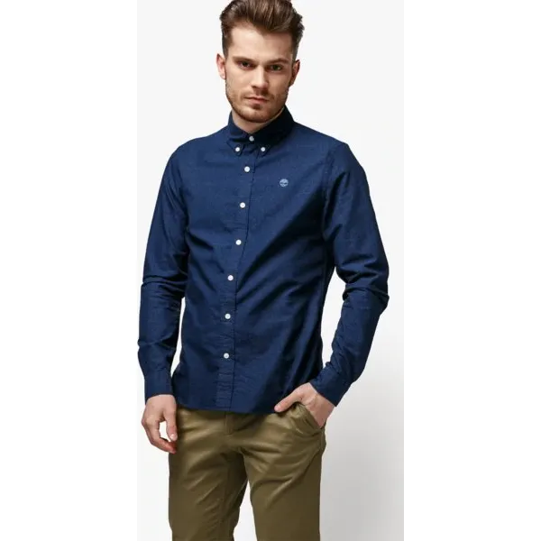 Timberland Koszula Ls Tioga River Texture Shirt Slim , granatowy, rozmiar L. Niebieskie koszule męskie Timberland, l, bez wzorów, z bawełny, bez kołnierzyka, bez ramiączek. W wyprzedaży za 249.99 zł.