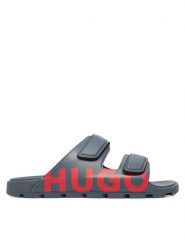 HUGO Klapki Evander 50542042 Szary. Szare klapki i japonki męskie Hugo, bez wzorów, ze skóry. Za 269.99 zł.