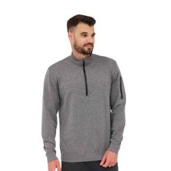 Bluza męska wełniana z krótkim ekspresem Brubeck OUTDOOR MERINO. Szare bluzy nierozpinane męskie Brubeck, m, bez wzorów, z elastanu, sportowe, bez ramiączek, bez kaptura. Za 299.00 zł.