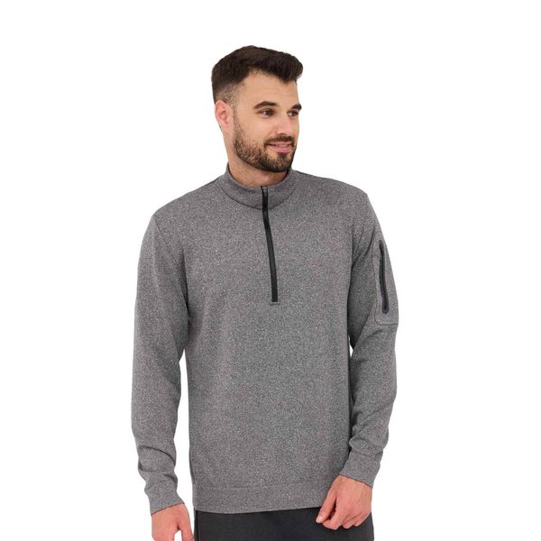 Bluza męska wełniana z krótkim ekspresem Brubeck OUTDOOR MERINO. Szare bluzy nierozpinane męskie Brubeck, m, bez wzorów, z elastanu, sportowe, bez ramiączek, bez kaptura. Za 299.00 zł.