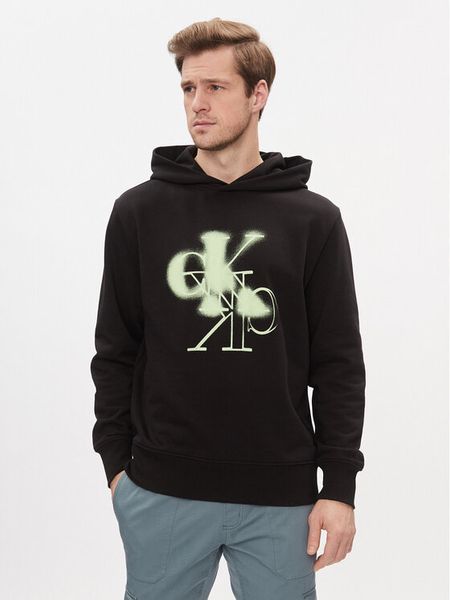 Calvin Klein Jeans Bluza Mirrored Ck Logo Hoodie J30J324630 Czarny Regular Fit. Czarne bluzy nierozpinane męskie Calvin Klein Jeans, m, bez wzorów, z bawełny, bez ramiączek, bez kaptura. Za 269.99 zł.