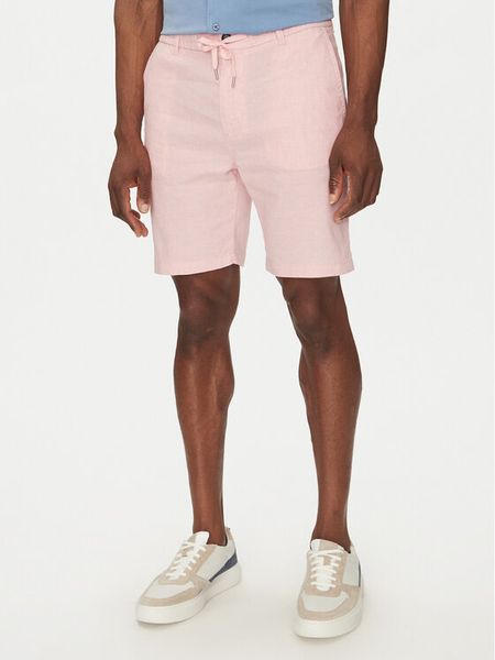 BOSS Szorty materiałowe 50536863 Różowy Tapered Fit. Czerwone szorty męskie Boss, bez wzorów, ze lnu. Za 549.99 zł.