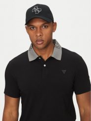 Guess Czapka z daszkiem M5GZ07 WO07T Czarny. Czarne czapki męskie Guess, z aplikacjami, z bawełny. Za 79.99 zł.