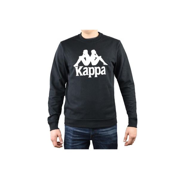 Kappa Sertum RN Sweatshirt, męska bluza. Czarne bluzy nierozpinane męskie Kappa, l, bez wzorów, z bawełny, bez ramiączek, bez kaptura. Za 89.99 zł.