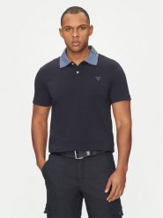 Guess Polo M5GP66 J1314 Niebieski Regular Fit. Niebieskie koszulki polo męskie Guess, m, z aplikacjami, z bawełny, bez kołnierzyka, bez ramiączek. Za 139.99 zł.