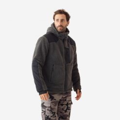 Polar barankowy Solognac 900. Szare bluzy z polaru męskie SOLOGNAC, l, bez wzorów, z polaru, eleganckie, bez ramiączek, bez kaptura. Za 299.99 zł.