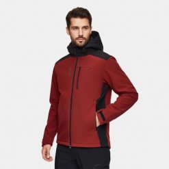 Kurtka turystyczna męska softshell Alpinus ASO. Czerwone kurtki softshell męskie Alpinus, m, bez wzorów, z softshellu, bez kaptura, trekkingowe. Za 279.00 zł.