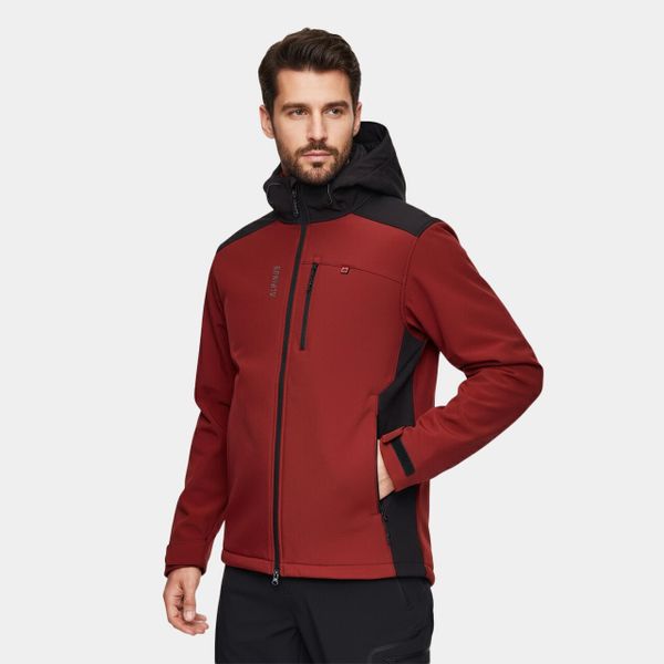 Kurtka turystyczna męska softshell Alpinus ASO. Czerwone kurtki męskie Alpinus, m, bez wzorów, z softshellu, sportowe, bez ramiączek, bez kaptura. Za 279.00 zł.