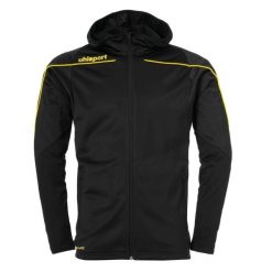 Kurtka z kapturem Uhlsport Stream 22. Czarne kurtki męskie Uhlsport, xl, bez wzorów, z dresówki, sportowe, bez ramiączek, z kapturem. W wyprzedaży za 190.50 zł.