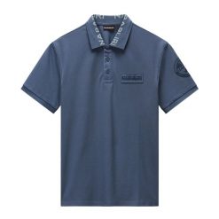 Koszulka polo męska Napapijri E-Amundsen 1. Niebieskie koszulki polo męskie Napapijri, m, bez wzorów, bez kołnierzyka, bez ramiączek. Za 239.99 zł.