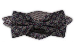Mucha Męska z Poszetką - Alties - Granat, Beżowe Kwiaty. Niebieskie krawaty i muchy męskie Alties, bez wzorów, eleganckie. Za 54.00 zł.