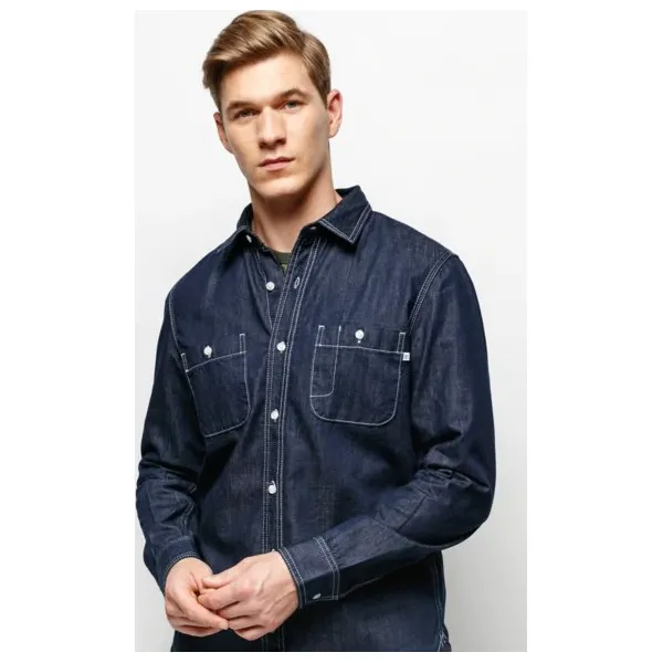 Timberland Koszula Ls Mumford River Denim Cargo Worker , granatowy, rozmiar M. Niebieskie koszule męskie Timberland, m, bez wzorów, z denimu, bez kołnierzyka, bez ramiączek. Za 479.99 zł.