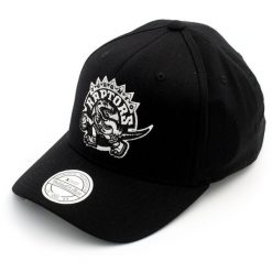 Czapka 6-panelowa Toronto Raptors NBA B&W Logo 110. Czarne czapki męskie Mitchell & Ness, bez wzorów, sportowe. Za 198.50 zł.