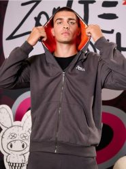 Bluza Zombie Dash - szary. Szare bluzy z kapturem męskie Sinsay, l, bez wzorów, z kapturem. Za 49.99 zł.