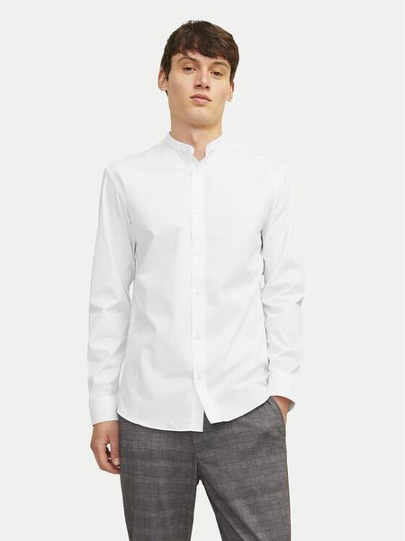 Jack & Jones Koszula Joe 12205921 Biały Slim Fit. Białe koszule męskie Jack & Jones, m, bez wzorów, z bawełny, bez kołnierzyka, bez ramiączek. Za 69.99 zł.