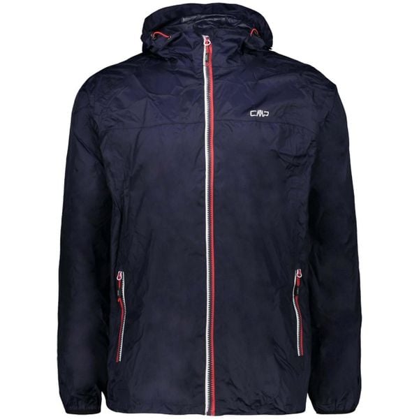 Kurtka przeciwdeszczowa z kapturem CMP. Niebieskie kurtki męskie CMP, m, bez wzorów, sportowe, bez ramiączek, z kapturem. W wyprzedaży za 99.99 zł.