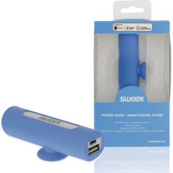 Powerbank Sweex z przyssawką 2500mAh, niebieski (SW2500PB001BU). Niebieskie powerbanki Sweex. Za 34.02 zł.