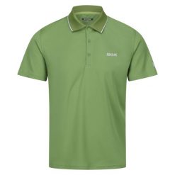 Męska Koszulka Polo Maverik V. Zielone koszulki polo męskie Regatta, m, bez wzorów, bez kołnierzyka, bez ramiączek. Za 41.99 zł.