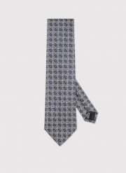 PAKO LORENTE - Granatowy krawat w kwiatowy wzór. Niebieskie krawaty i muchy męskie Pako Lorente, bez wzorów, z poliesteru. Za 99.99 zł.