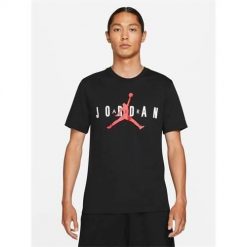 Koszulka sportowa męska Nike Air Jordan Wordmark. Czarne t-shirty sportowe męskie Nike, m, bez wzorów, z bawełny, sportowe, bez ramiączek. Za 239.99 zł.