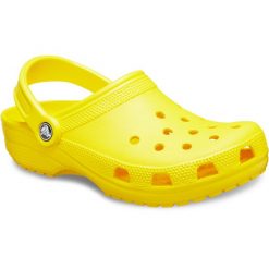 Japonki Crocs Classic, Dla obu płci. Żółte klapki i japonki męskie Crocs, bez wzorów, z materiału. Za 297.00 zł.