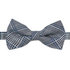 Wełniana Mucha Męska - His Story - Niebieska w Kratkę. Niebieskie krawaty i muchy męskie His Story, z aplikacjami, z wełny, eleganckie. Za 49.00 zł.