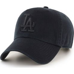 47brand - Czapka Los Angeles Dodgers. Czarne czapki męskie 47brand, z bawełny. W wyprzedaży za 84.90 zł.