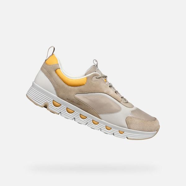 Tenisówki Geox Model 0fu22 U Spherica Kolor Beżowy. Zielone trampki męskie Geox, bez wzorów, z tkaniny, sportowe, bez zapięcia. Za 484.99 zł.