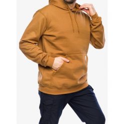 Bluza z kapturem męska Carhartt Sleeve Logo Hooded Sweatshirt. Brązowe bluzy nierozpinane męskie Carhartt, m, bez wzorów, sportowe, bez ramiączek, z kapturem. Za 260.99 zł.