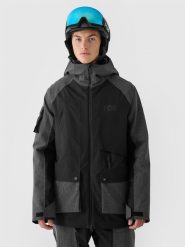 4F Kurtka snowboardowa membrana 10000 męska - czarna XL. Czarne kurtki narciarskie i snowboardowe męskie 4f, na zimę, m, bez wzorów, z dzianiny, z kapturem, narciarskie. Za 899.99 zł.