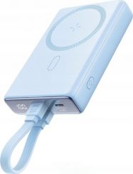 Powerbank Joyroom Powerbank Joyroom JR-PBM01 MagSafe 10000mAh 20W z podstawką + kabel Lightning / USB-C niebieski. Niebieskie powerbanki Joyroom. Za 98.99 zł.