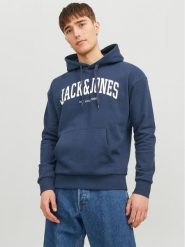 Jack & Jones Bluza Josh 12236513 Granatowy Standard Fit. Niebieskie bluzy nierozpinane męskie Jack & Jones, m, bez wzorów, z bawełny, bez ramiączek, bez kaptura. Za 189.99 zł.