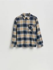 Koszula comfort fit w kratę - wielobarwny. Koszule męskie Reserved, l, bez wzorów, z tkaniny, bez kołnierzyka, bez ramiączek. Za 139.99 zł.