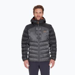 Kurtka puchowa męska Rab Cirrus Ultra Hoody. Czarne kurtki męskie RAB, m, bez wzorów, z puchu, bez ramiączek, bez kaptura. Za 829.30 zł.