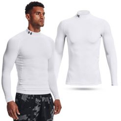 Koszulka męska termoaktywna treningowa Under Armour z długim rękawem. Szare bielizna termoaktywna męska Under Armour, m, bez wzorów, bez ramiączek, do biegania. Za 139.99 zł.