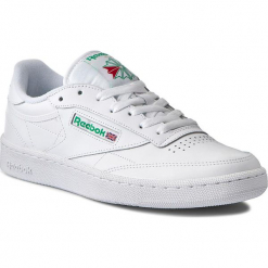 Buty Reebok - Club C 85 AR0456 White/Green. Białe buty sportowe na co dzień męskie Reebok, m, bez wzorów, z materiału, bez ramiączek, bez kaptura. W wyprzedaży za 249.00 zł.