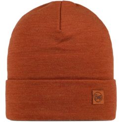 Czapka zimowa z wełny merino heavyweight. Brązowe czapki męskie Buff, na zimę, bez wzorów, z wełny, sportowe. Za 169.90 zł.